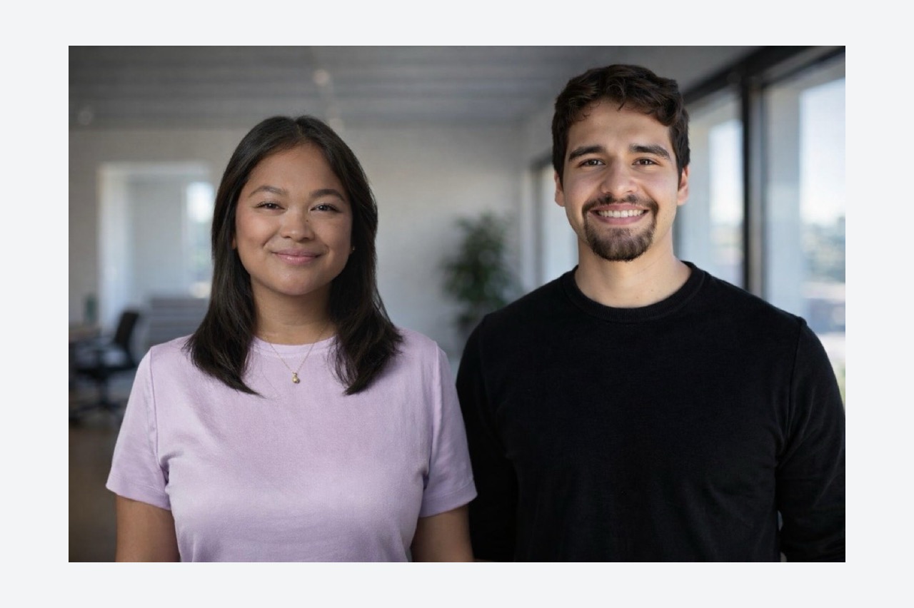 Sofia Sabben and Kevin Stöckli, co-founders of HelloNoa, photographed together in their Zurich studio.
